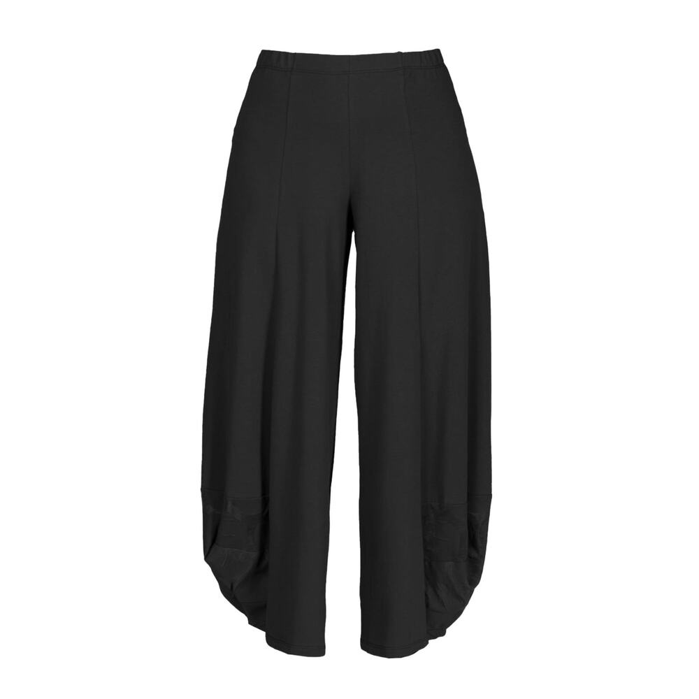 Luukaa Women's Black Wide Leg Cotton Pants Size 14 Flowy Pants NWT